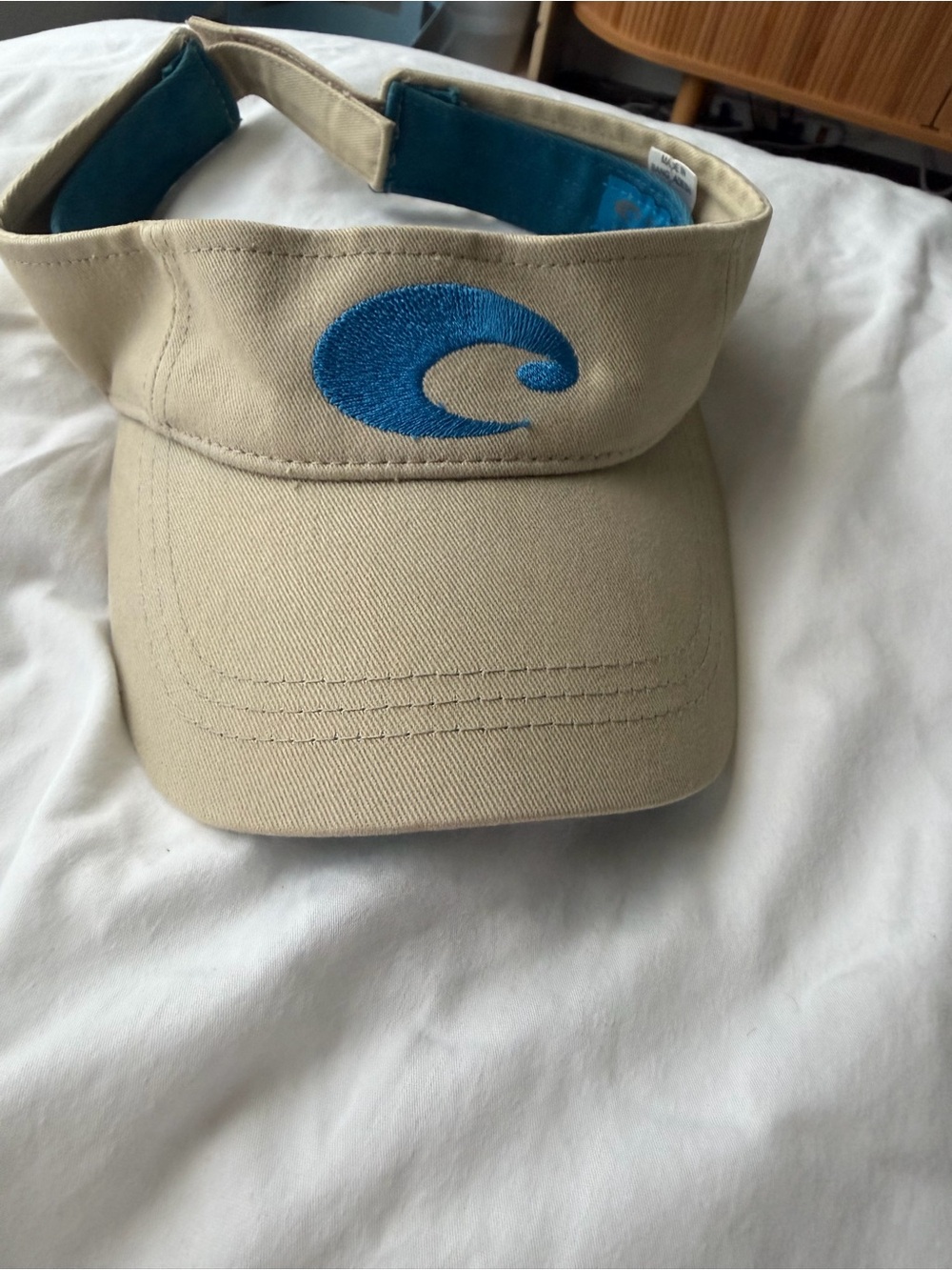Costa Teal and Tan Hat Interior Label